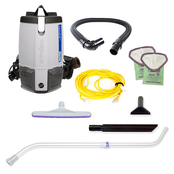 Proteam Jan-Pro Super Coach Pro 6, Backpack Vacuum, 6QT w/ Xover Multi-Surface Telescoping Wand Tool Kit, 11.6lbs