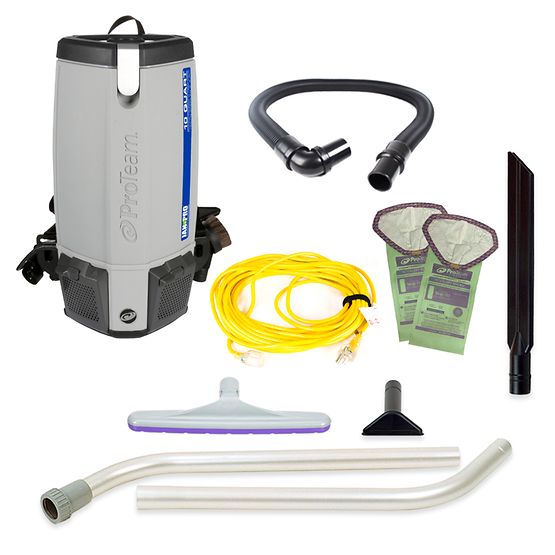 Proteam Jan-Pro Super Coach Pro 10, Backpack Vacuum, 10QT, w/ Xover Multi-Surface Two-Piece Wand Tool Kit, 12lbs
