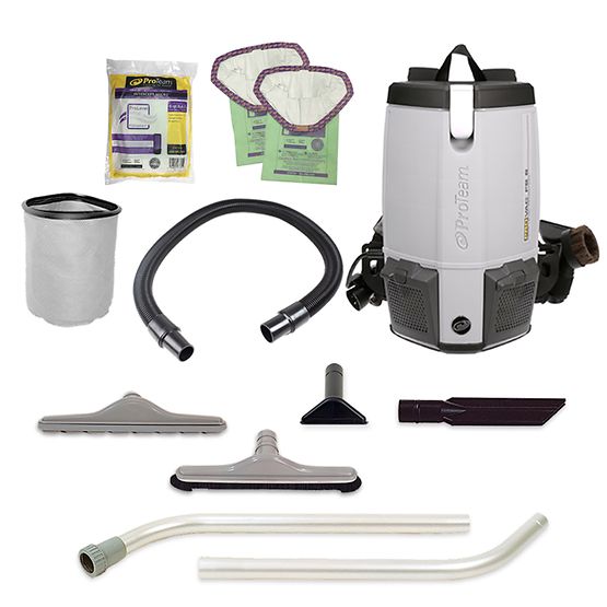 Proteam ProVac FS 6, Backpack Vacuum, 6QT, 11.6lbs, Electric, With Tools, HEPA, 3 Year Warranty, 107363