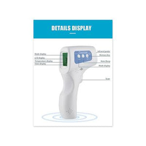 Infrared Handheld Thermometer, Digital, 50/Carton