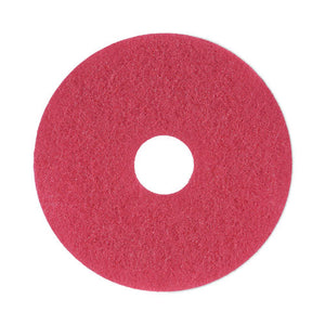 Buffing Floor Pads, 13" Diameter, Red, 5/carton