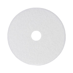 Polishing Floor Pads, 14" Diameter, White, 5/carton