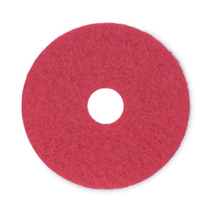 Buffing Floor Pads, 15" Diameter, Red, 5/carton