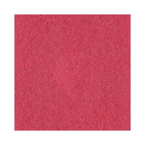 Buffing Floor Pads, 15" Diameter, Red, 5/carton