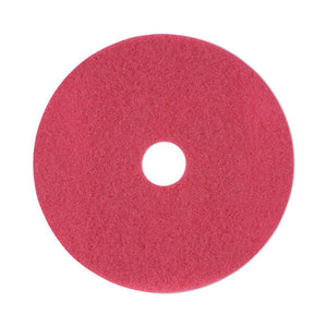 Buffing Floor Pads, 19" Diameter, Red, 5/carton