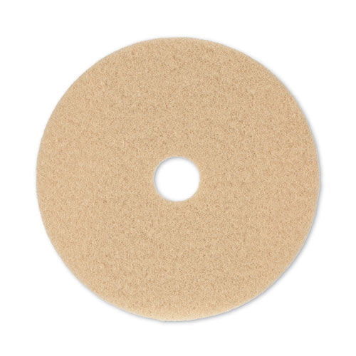 Burnishing Floor Pads, 20" Diameter, Tan, 5/carton