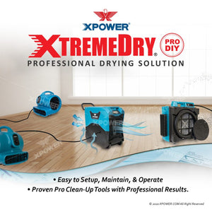 XTREMEDRY® Mojave Complete DIY Pro-Drying System, Air Mover, Dehumidifier, HEPA Air Scrubber, Transport Cart, HEPA