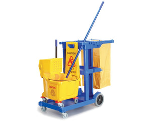 Janitorial Sanitation Kit, Commercial, Janitor's Cart, Mop Bucket, Wet Floor Sign, Mop Handle, KitJANKIT